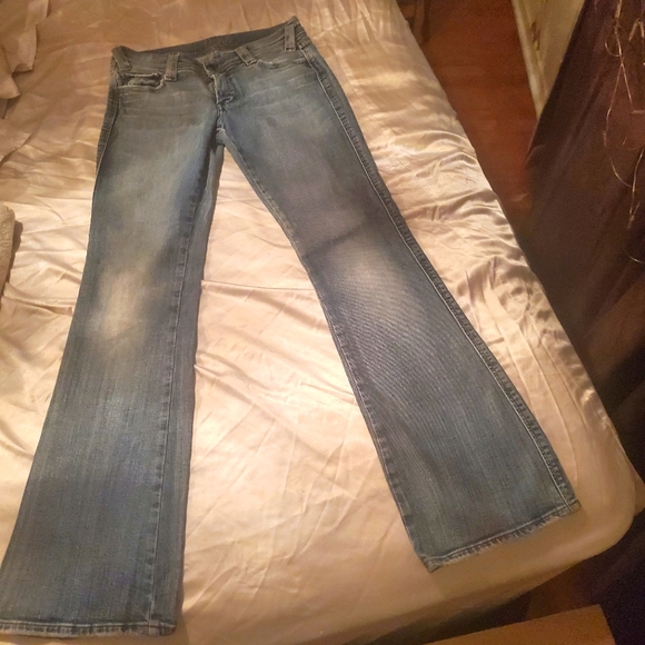 Mavi Size 30 Bedazzled/Flare Legged Blue Jeans - Picture 1 of 3